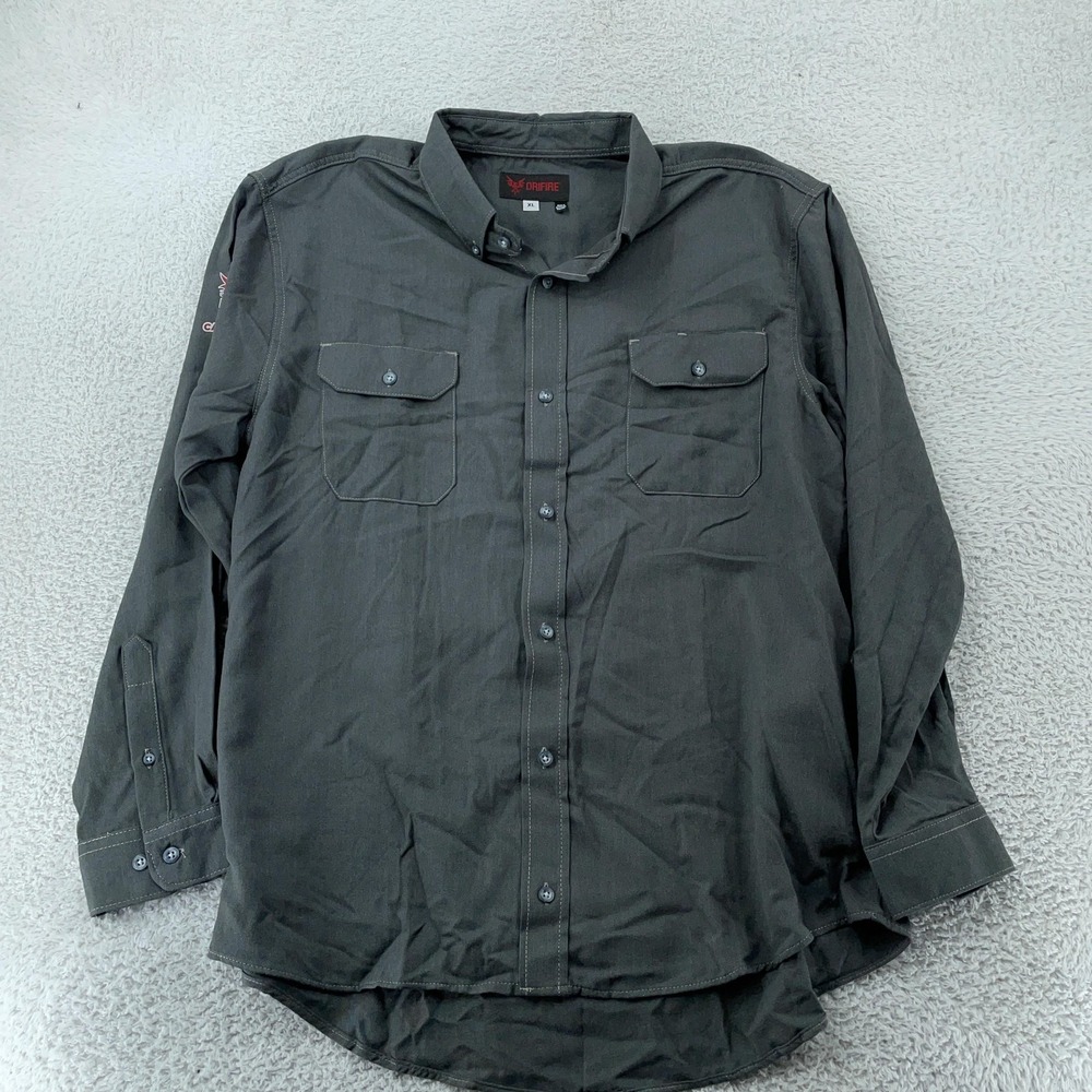 DRIFIRE Shirt Mens XL Gray‎ Flame Resistant FR NFPA 2112 CAT 2 Long Sleeve Work